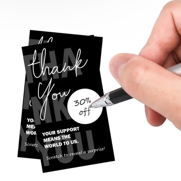 Black Scratch Off Thank You Cards - Set of 50 - Picture 3 of 3